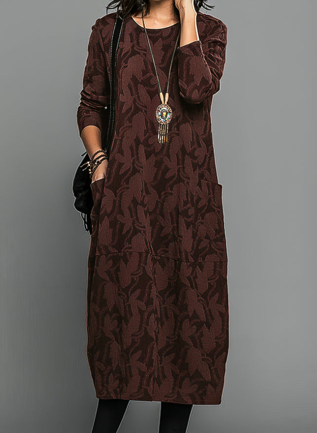 Midi Tunic Dress with Subtle Print | Women's Dress - 2
