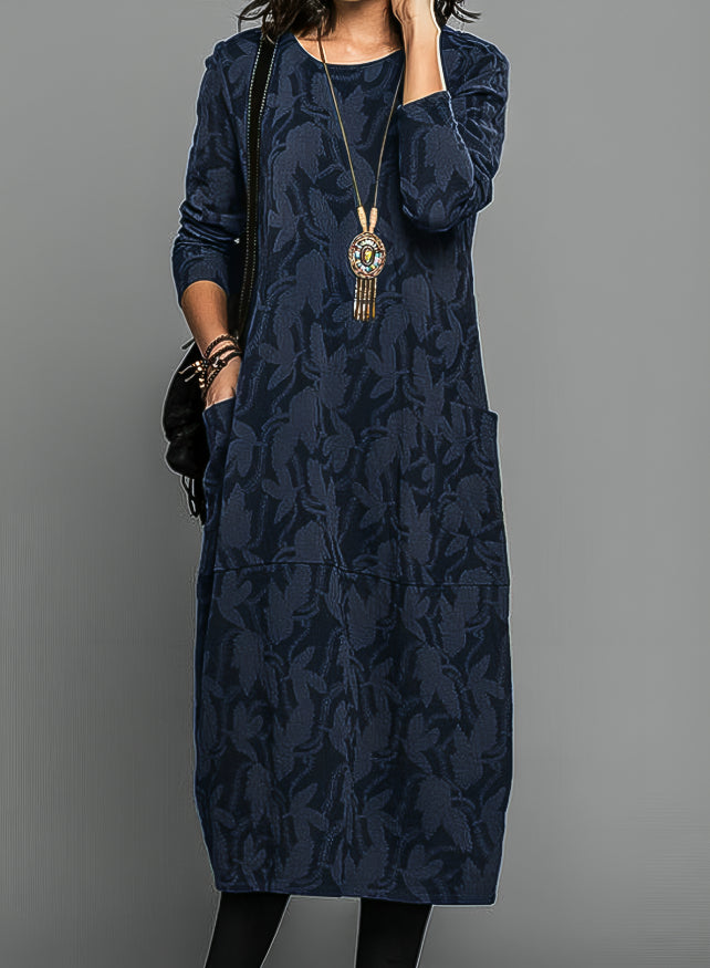 Midi Tunic Dress with Subtle Print | Women's Dress - 3