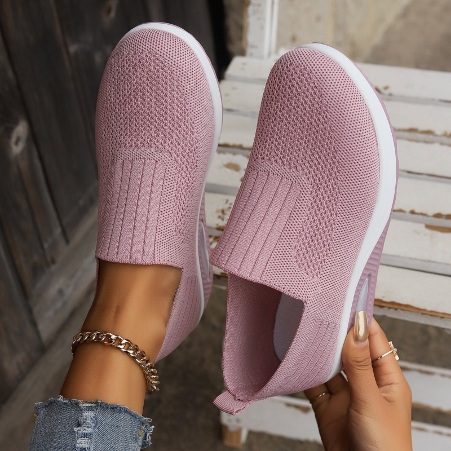 White Slip-On Women's Sneakers | Comfortable Casual Footwear - 2