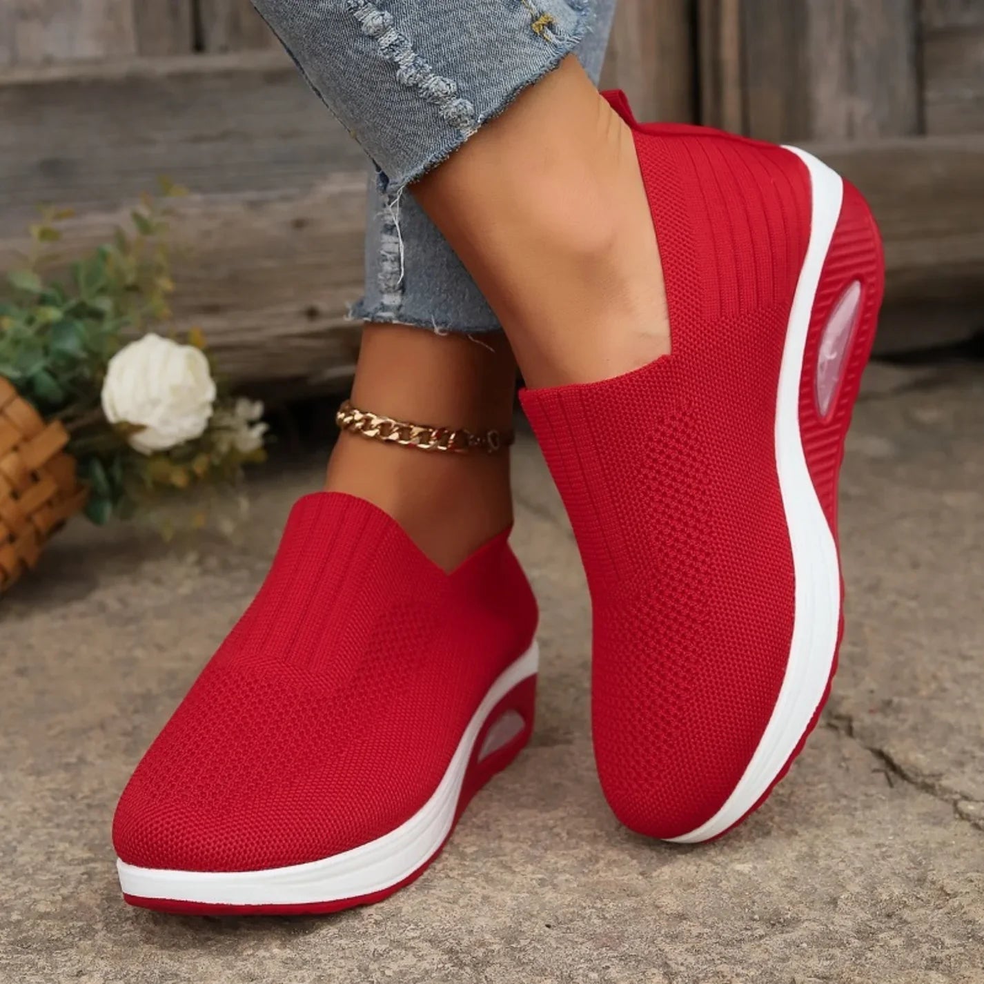 White Slip-On Women's Sneakers | Comfortable Casual Footwear - 7