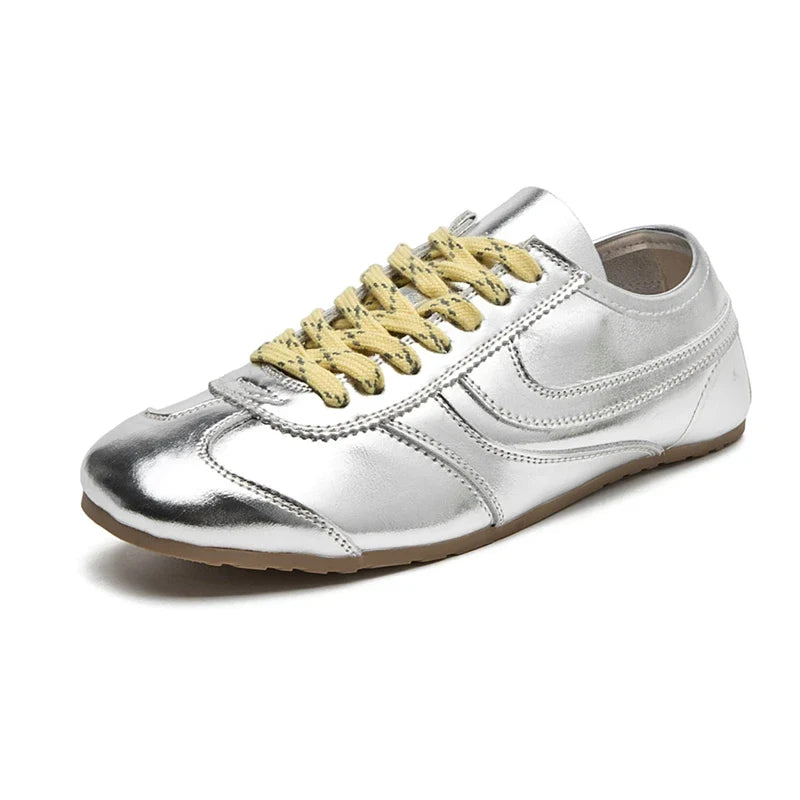Women's Leather Sneakers | Retro Classic White Casual Shoes - 5