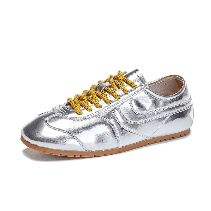 Women's Leather Sneakers | Retro Classic White Casual Shoes - 8