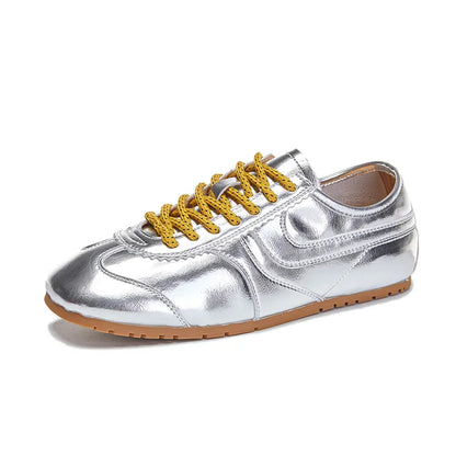Women's Leather Sneakers | Retro Classic White Casual Shoes - 8
