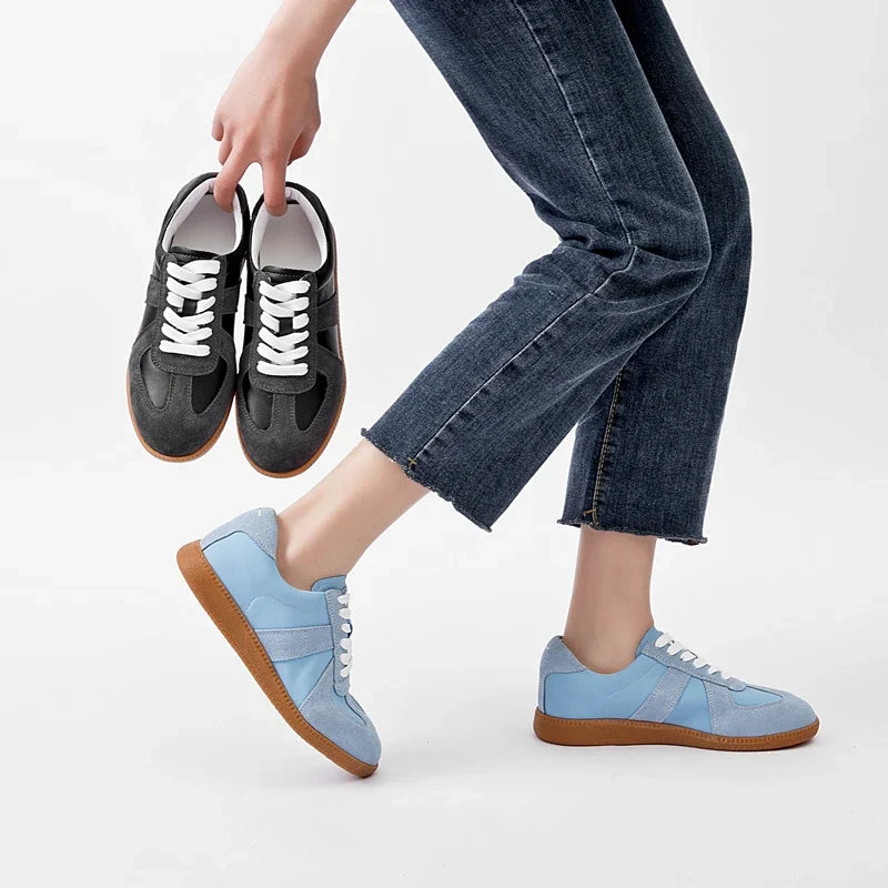 White Leather Sneakers Women | Flat Casual Shoes - 3