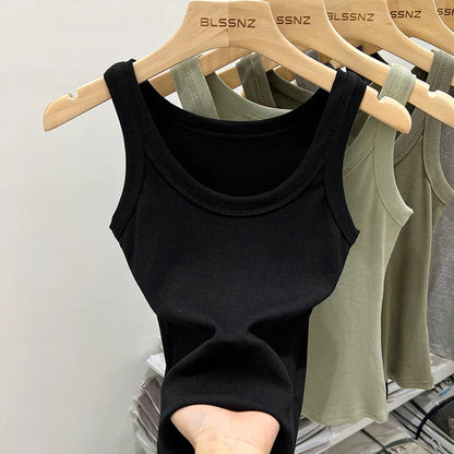 Women's Elastic White Tank Top | Classic Summer Camisole - 8