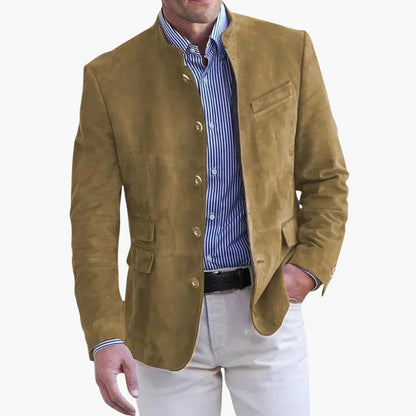 Men's Stand Collar Blazer | Tailored Fit Jacket - 1
