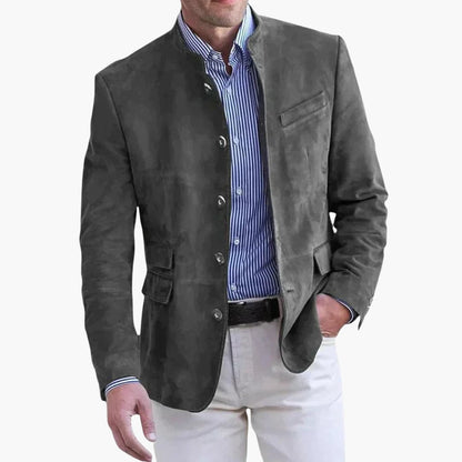 Men's Stand Collar Blazer | Tailored Fit Jacket - 3