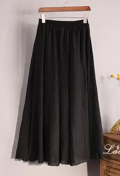 Women's Linen Skirt High Waist Pleated Summer Style - 11
