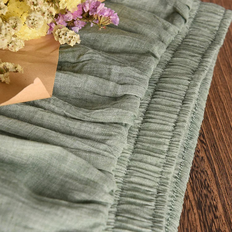 Women's Linen Skirt High Waist Pleated Summer Style - 5