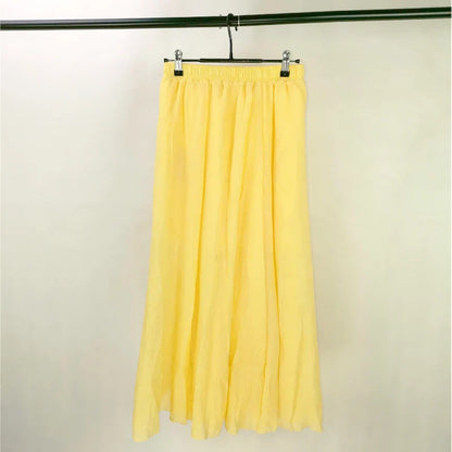 Women's Linen Skirt High Waist Pleated Summer Style - 12