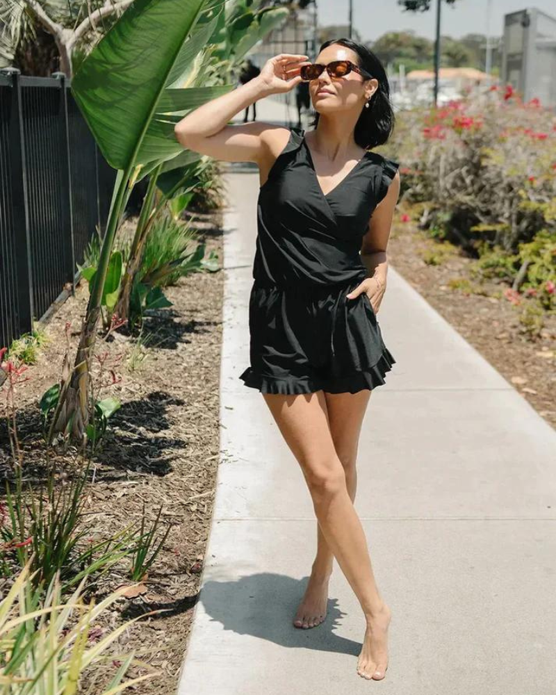 Women's V-Neck One-Piece Swimsuit | Swimwear - 5