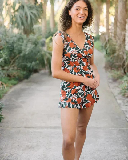 Women's V-Neck One-Piece Swimsuit | Swimwear - 10