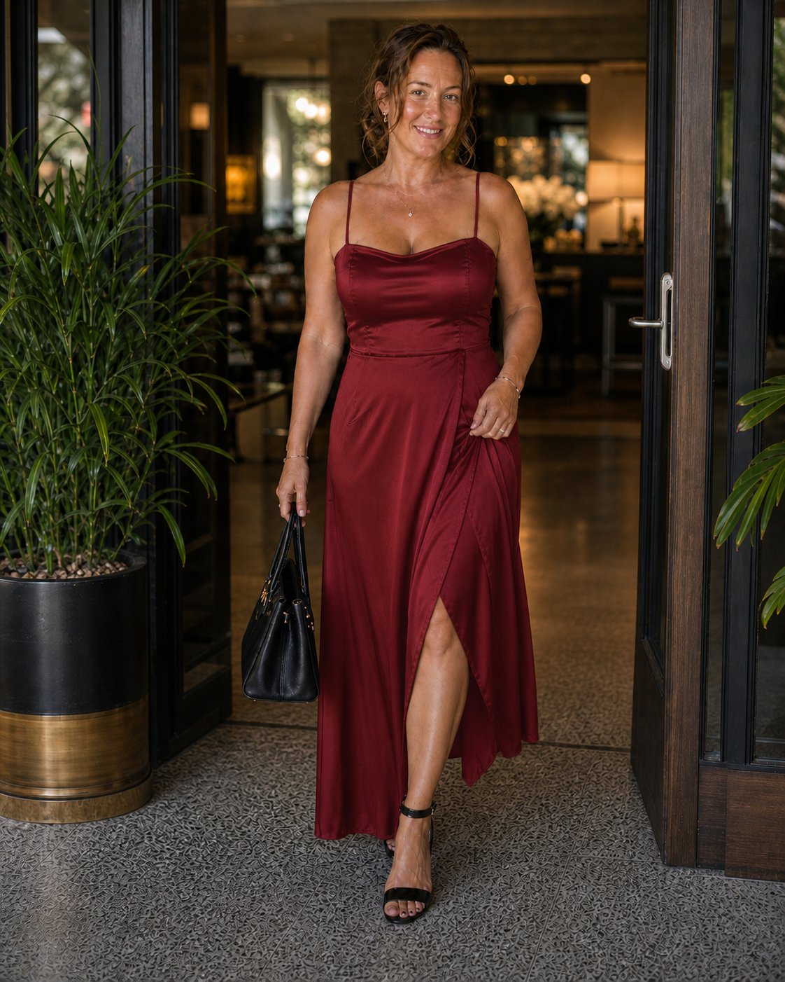 Elegant Women's Dress with Front Slit | Women's Fashion - 1