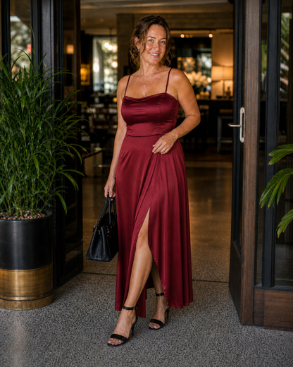 Elegant Women's Dress with Front Slit | Women's Fashion - 2