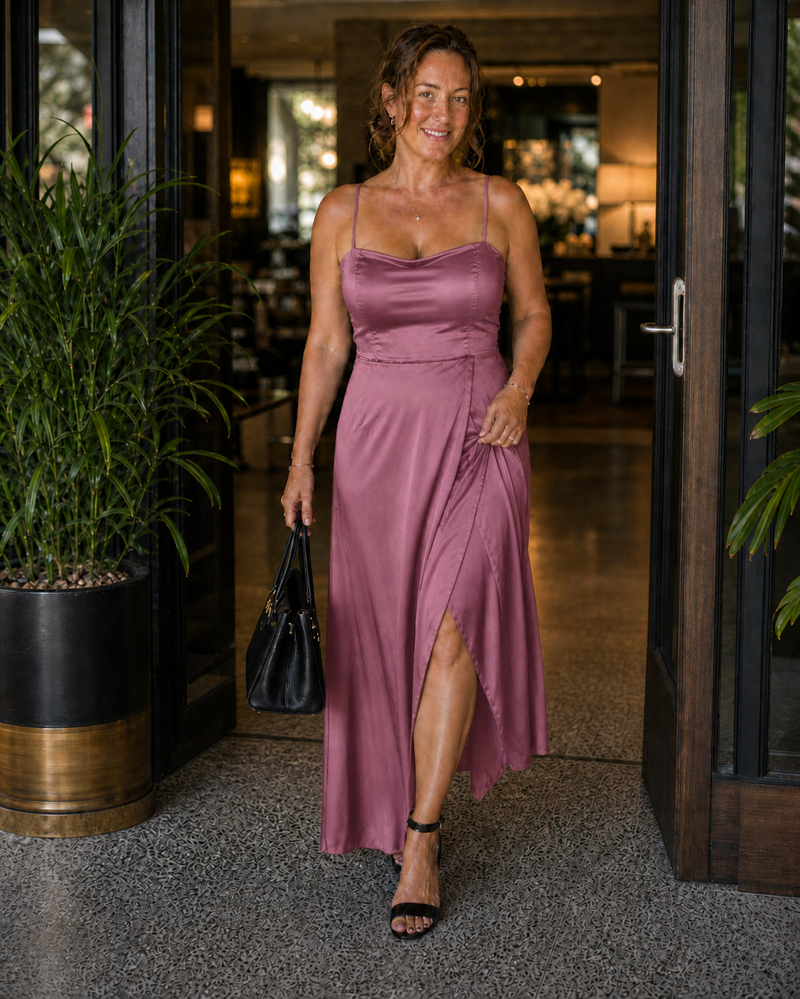 Elegant Women's Dress with Front Slit | Women's Fashion - 7