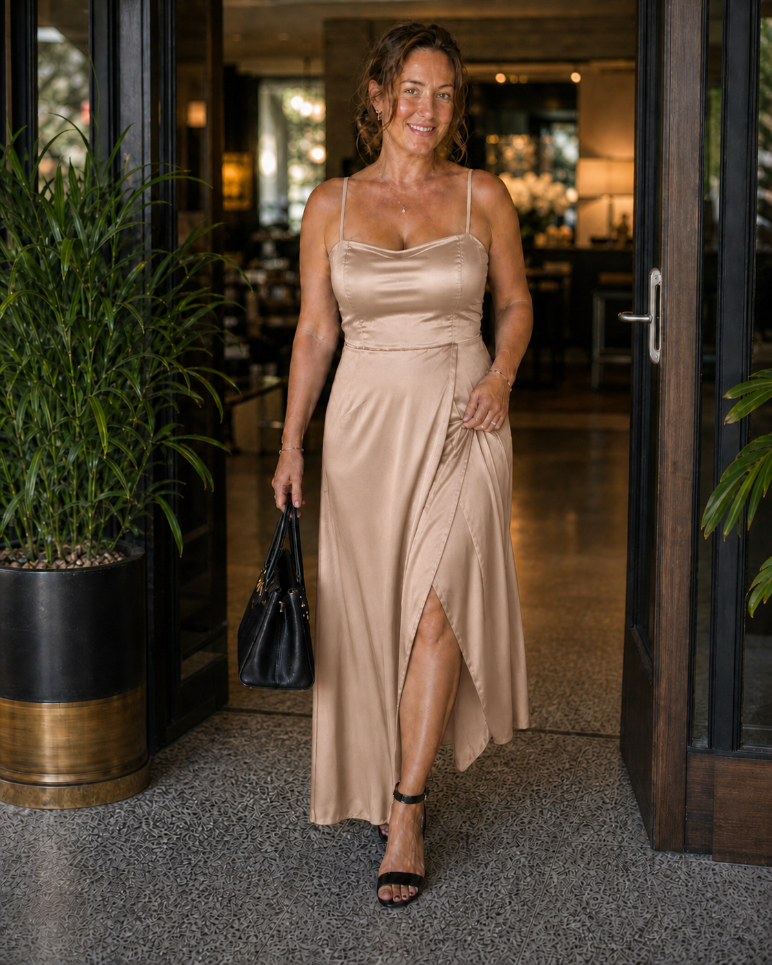 Elegant Women's Dress with Front Slit | Women's Fashion - 8