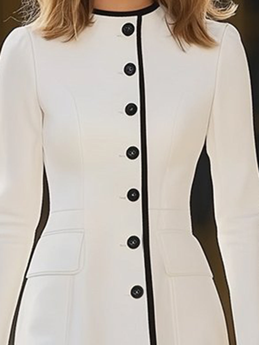 Elegant Round Neck Dress | Women's Festive Dress - 4