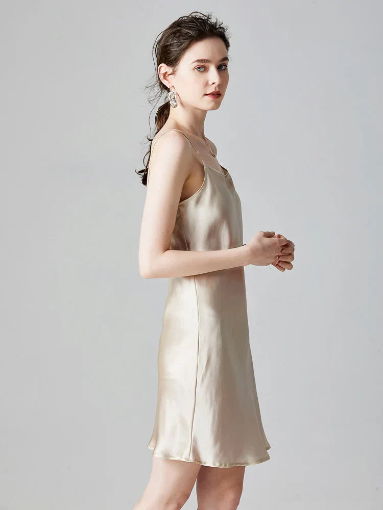 Silk Mini Dress | Women's Sleeveless Summer Dress - 7
