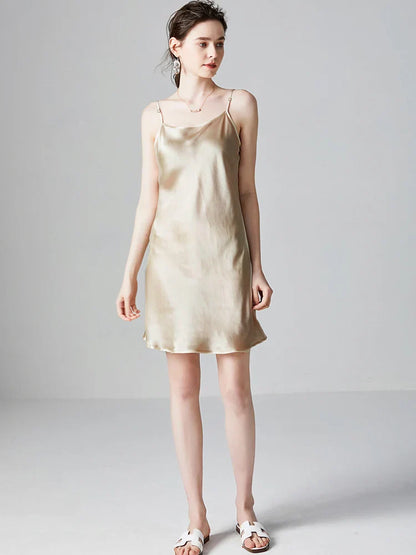Silk Mini Dress | Women's Sleeveless Summer Dress - 6