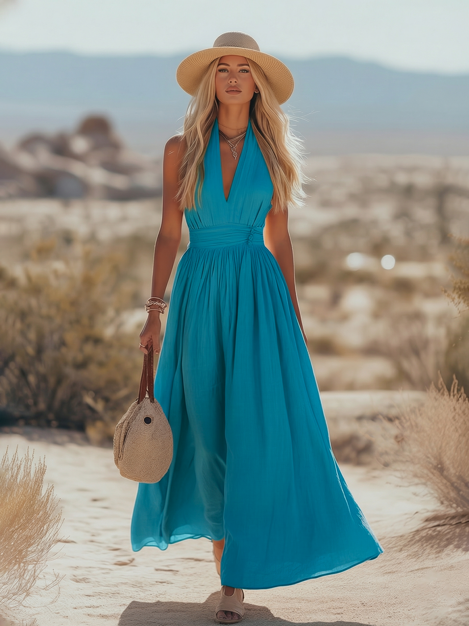 Sleeveless Bohemian Resort Dress | Women's Summer Dresses - 3