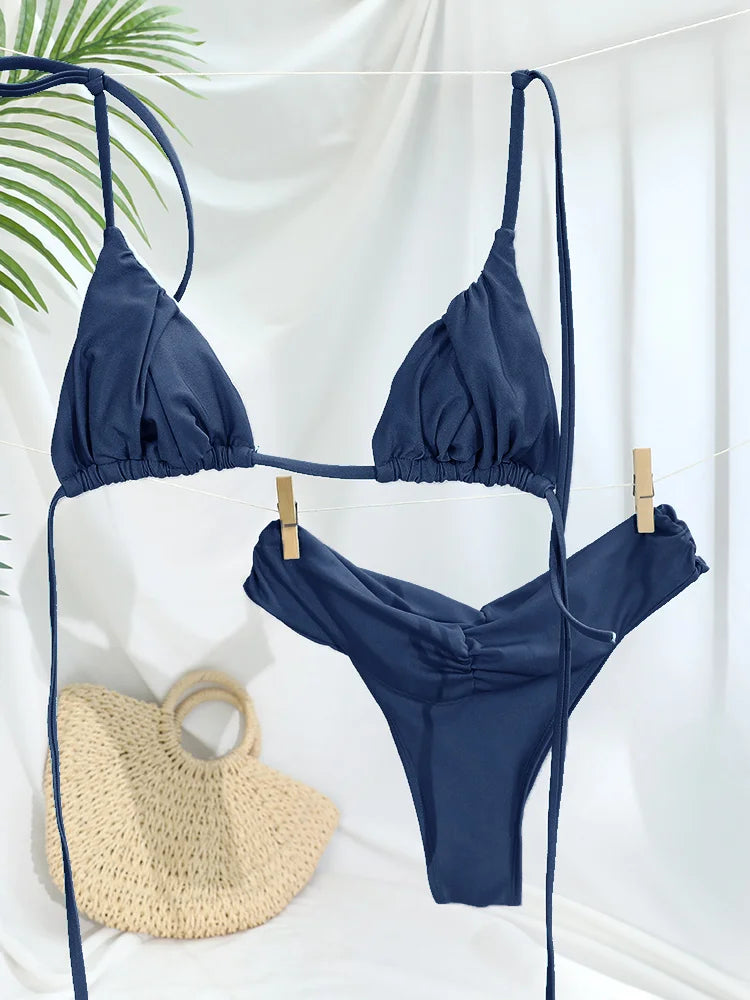 Pleated Bikini Set | Women's Bikini Sets for Beach & Pool - 5
