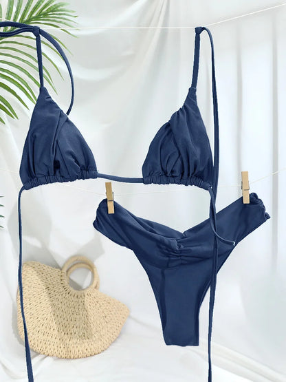 Pleated Bikini Set | Women's Bikini Sets for Beach & Pool - 5