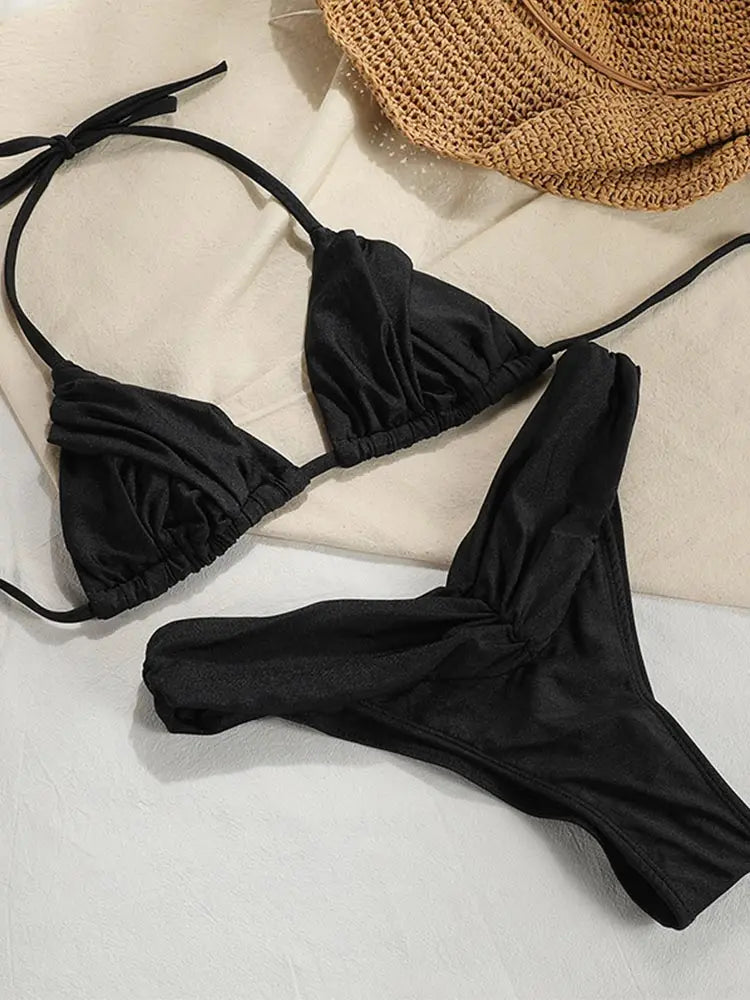 Pleated Bikini Set | Women's Bikini Sets for Beach & Pool - 9