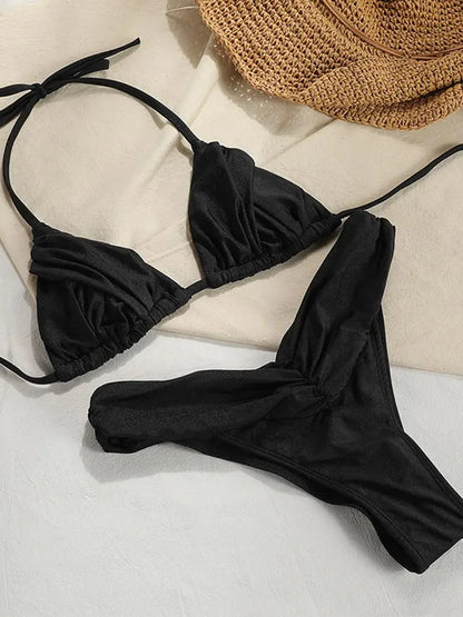 Pleated Bikini Set | Women's Bikini Sets for Beach & Pool - 9
