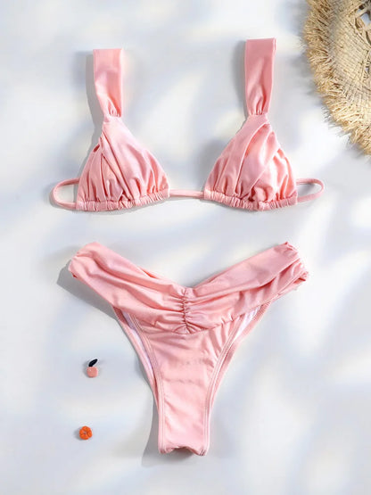 Pleated Bikini Set | Women's Bikini Sets for Beach & Pool - 10