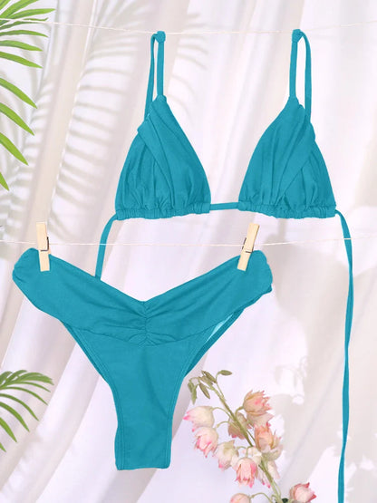 Pleated Bikini Set | Women's Bikini Sets for Beach & Pool - 7