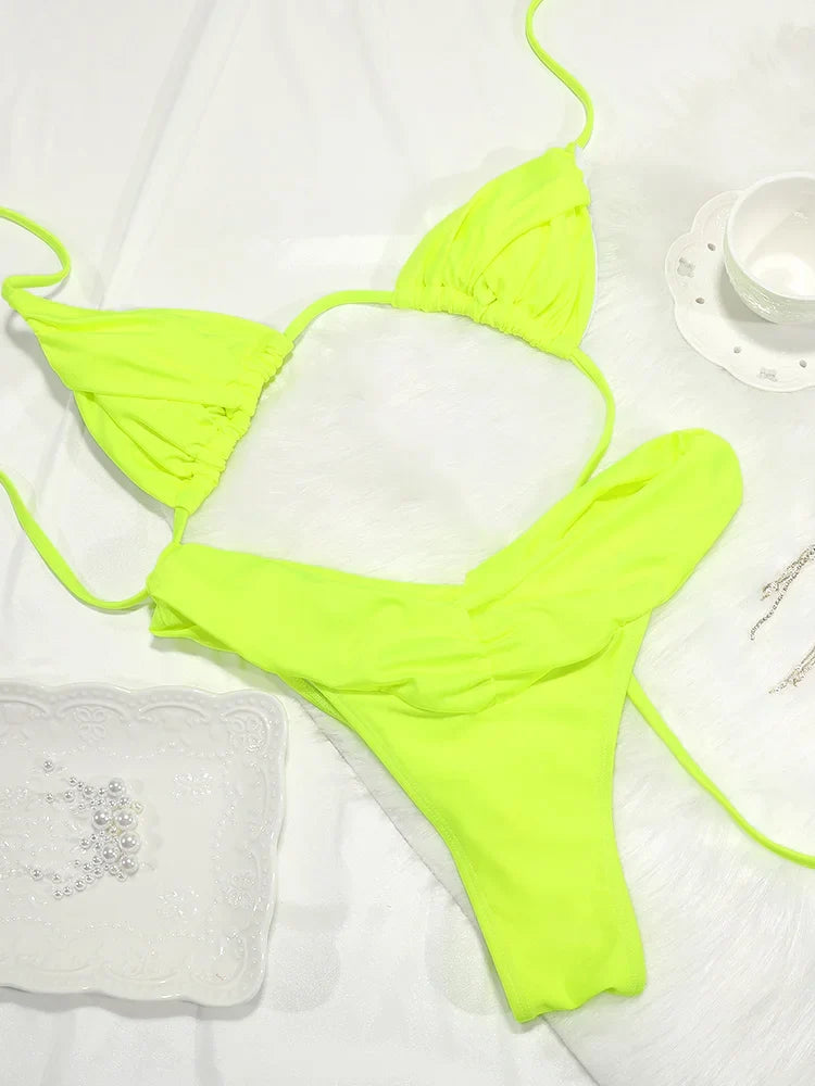 Pleated Bikini Set | Women's Bikini Sets for Beach & Pool - 8