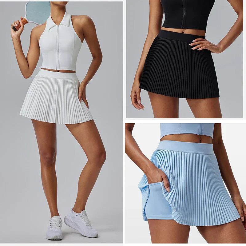 Women's Pleated Tennis Skirt | Polyester Sports Skirt - 2