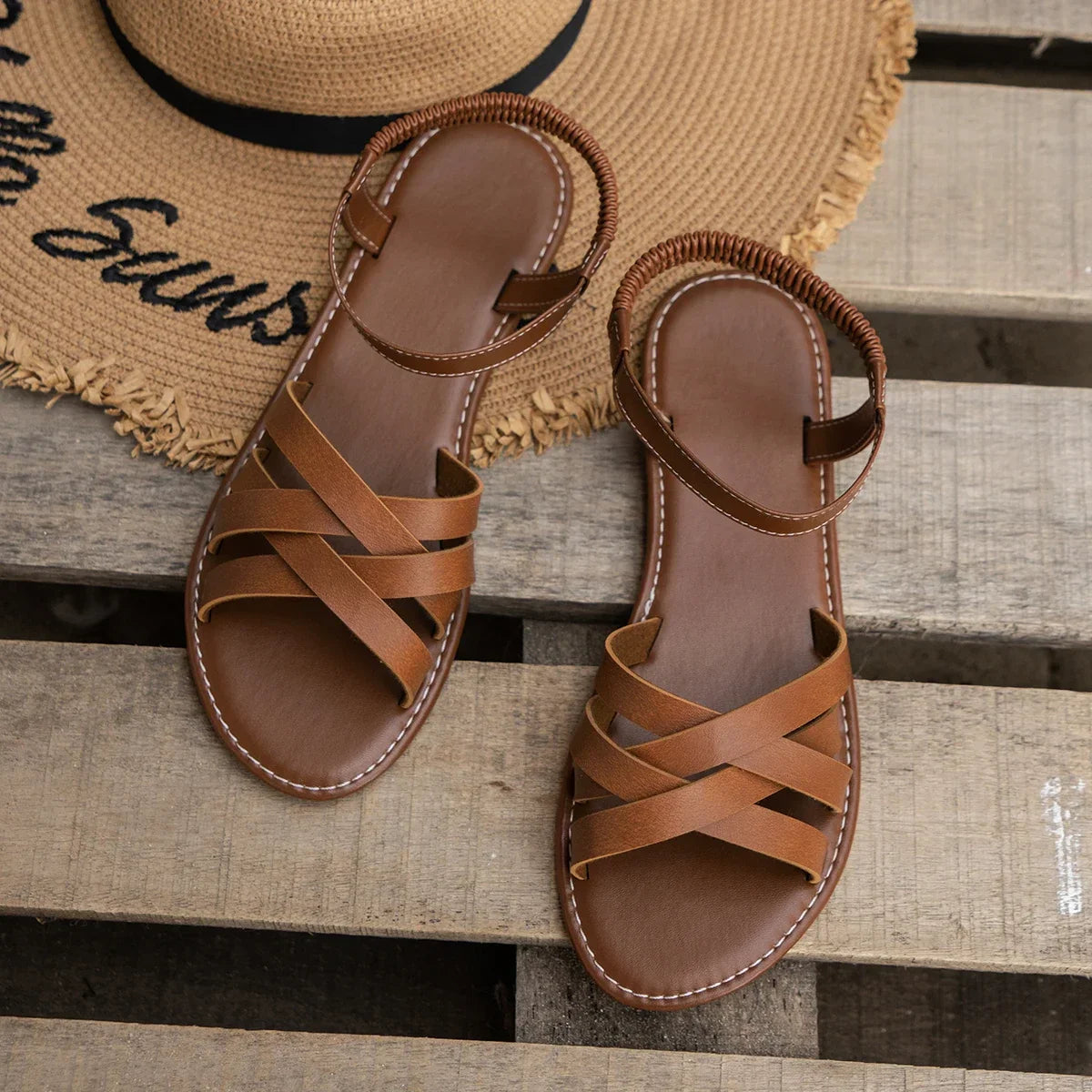 Flat Roman Style Sandals for Women | Summer Casual Shoes - 2