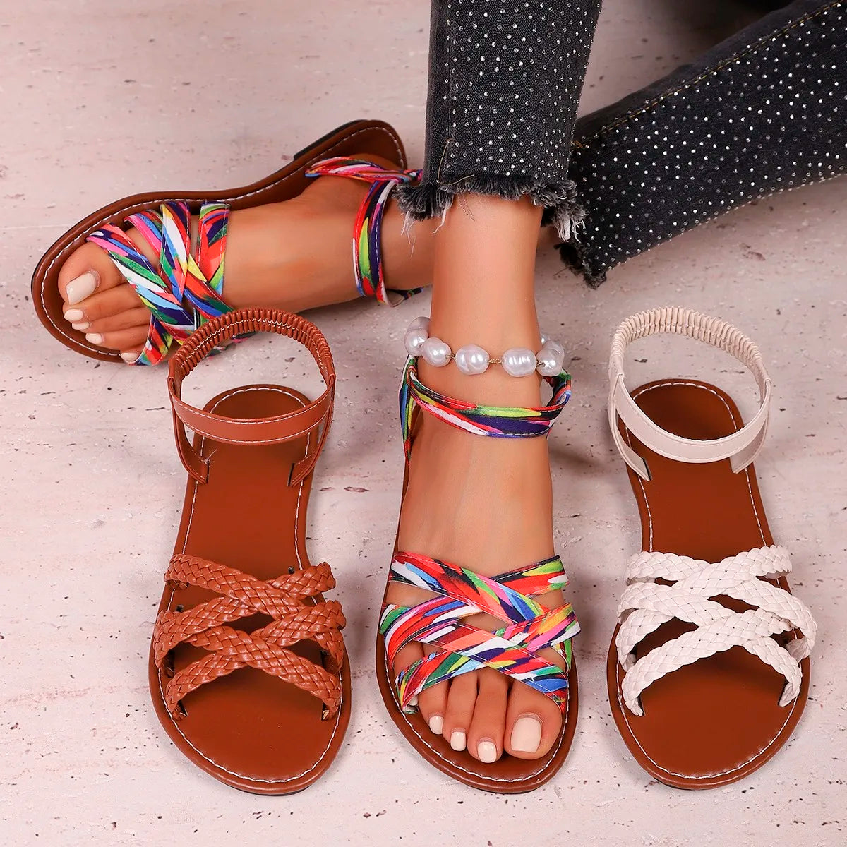 Flat Roman Style Sandals for Women | Summer Casual Shoes - 6