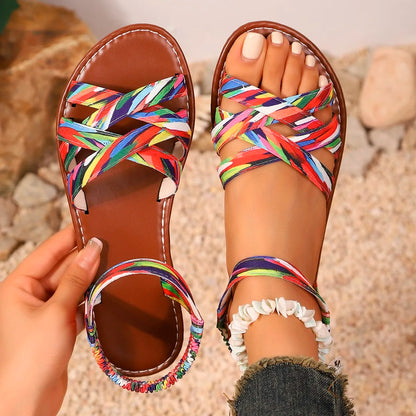 Flat Roman Style Sandals for Women | Summer Casual Shoes - 8