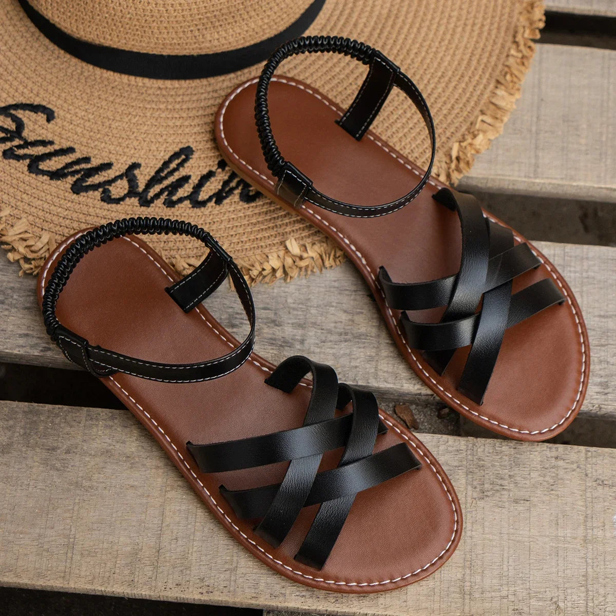 Flat Roman Style Sandals for Women | Summer Casual Shoes - 9