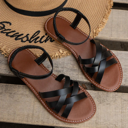 Flat Roman Style Sandals for Women | Summer Casual Shoes - 9