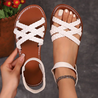 Flat Roman Style Sandals for Women | Summer Casual Shoes - 10