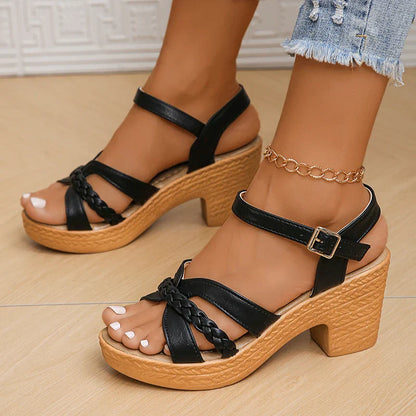 Braided Platform Sandals | Women's Summer Sandals - 3
