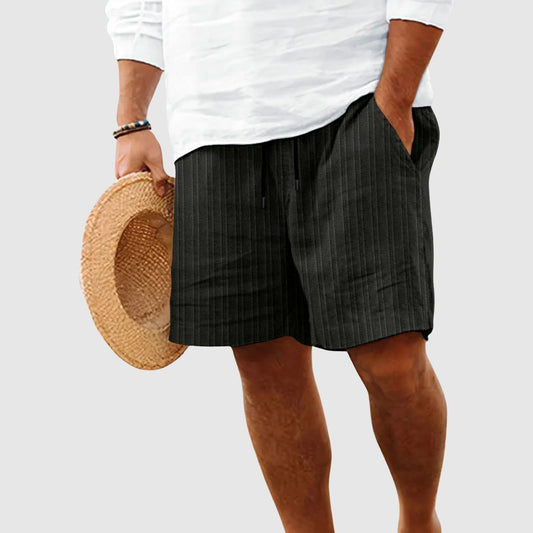 Striped Cotton Blend Shorts | Women's Casual Summer Shorts - 1