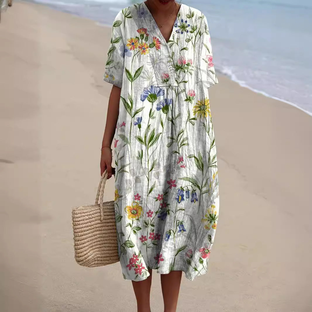 Hannah Floral Summer Dress | Women's Lightweight Knee-Length Dress - 2