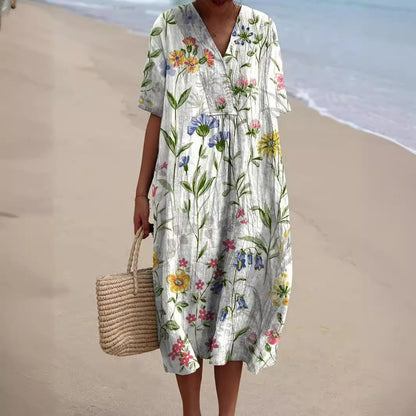 Hannah Floral Summer Dress | Women's Lightweight Knee-Length Dress - 2