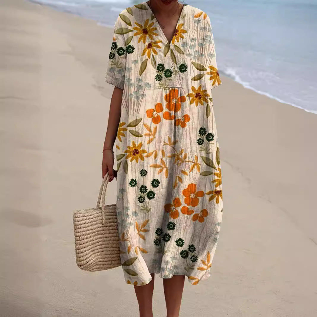 Hannah Floral Summer Dress | Women's Lightweight Knee-Length Dress - 3