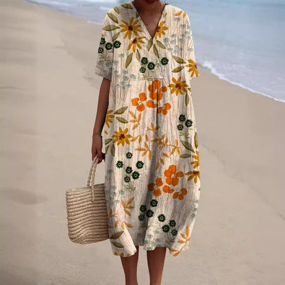 Hannah Floral Summer Dress | Women's Lightweight Knee-Length Dress - 3