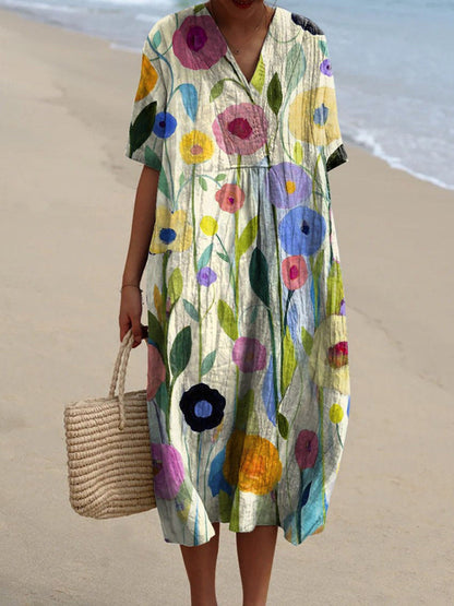 Hannah Floral Summer Dress | Women's Lightweight Knee-Length Dress - 4