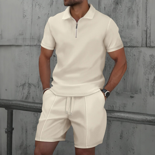 Men's Casual Summer Outfit Set | Polo Shirt and Shorts - 1