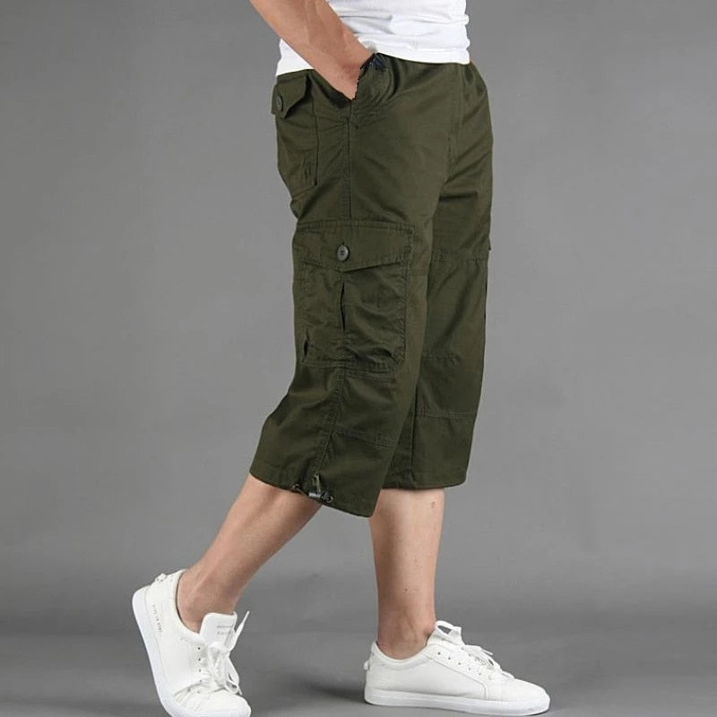 Men's Cargo 3/4 Pants | Casual Utility Shorts - 7