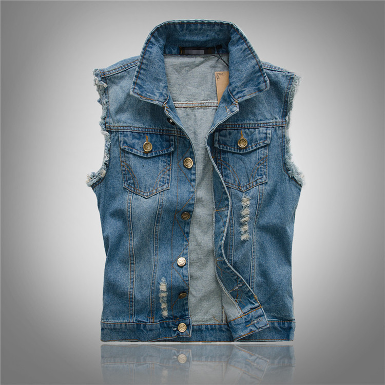 Men's Denim Vest | Sleeveless Gilet with Functional Pockets - 4