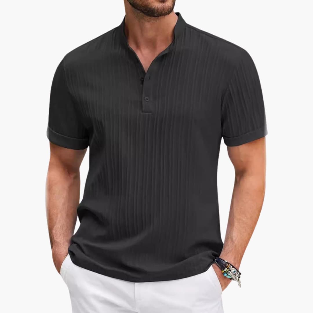 Men's Henley T-Shirt | Casual Short Sleeve Mens Shirt - 1