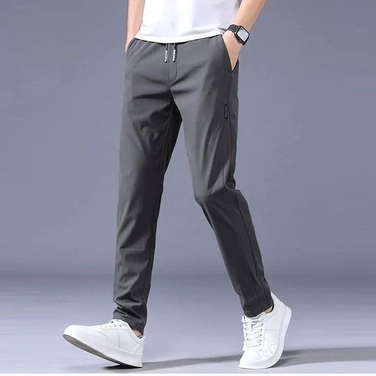 Men's Quick-Dry Drawstring Pants | Casual Slim Fit Trousers - 2
